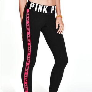 Pink logo yoga leggings